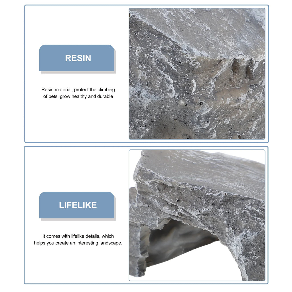 Natural Reptile Cave Small Terrarium Decor Realistic Turtle Ramp Basking Platform Reptile Accessory Basking Platform