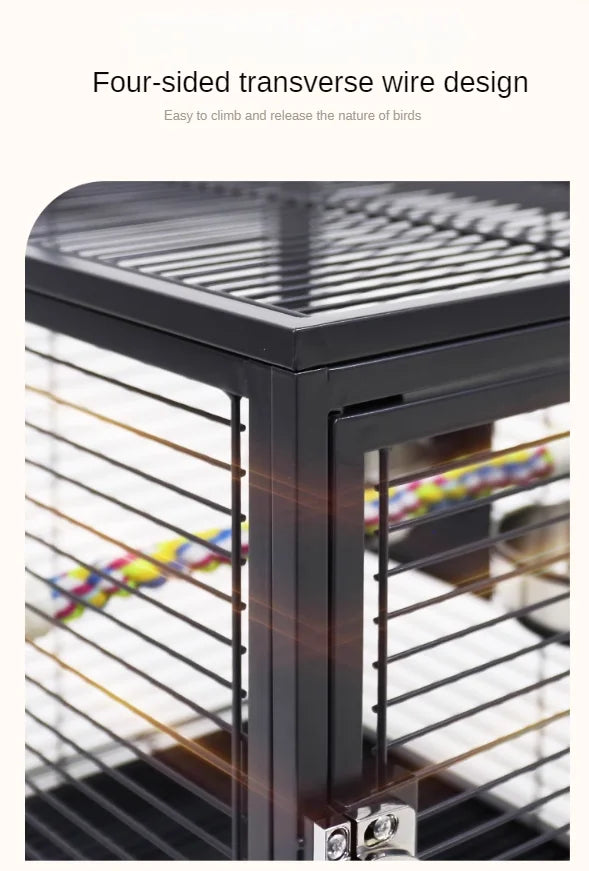 Travel Carrier Bird Cage Aviary For Bird Outside Iron Bird Cage Peony Tiger Pearl Parrot Carrying Cage 47.6 X 37.5 X 45.7 Cm