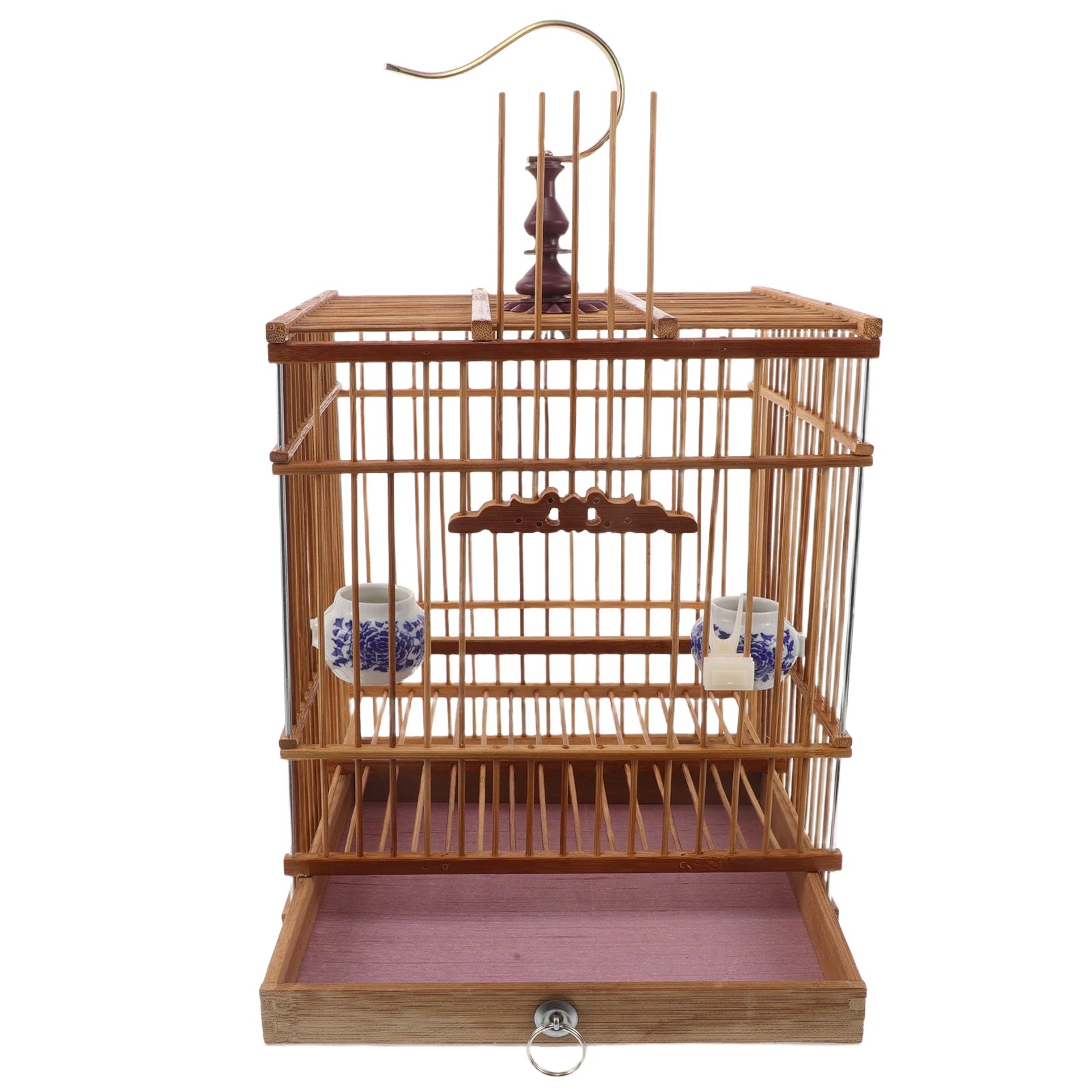 Bamboo Bird Cage for Pet Birds Songbirds Canary Small Parrots Finch Pets Birdcages