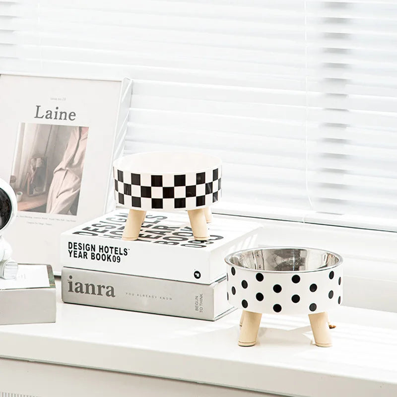 Cat Bowls New Stainless Steel Raised Cat Bowl Pet Food and Water Bowls Anti-Slip Pet Feeders for Cats and Dogs Pet Product