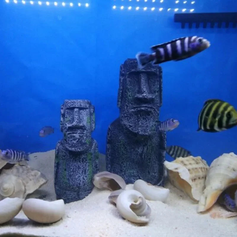 Resin Aquarium Decoration Fish Tank Ancient Antique Roman Statue Ornament Acuario Rocks for Aquarium Fish Decor Reptile Box
