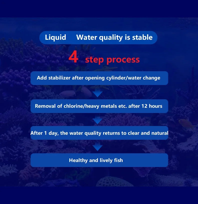 Fish Tank Water Purifier, Tropical Ornamental Fish, Chlorine Removal, Fishbowl, Change Water Stabilizer, 260ml