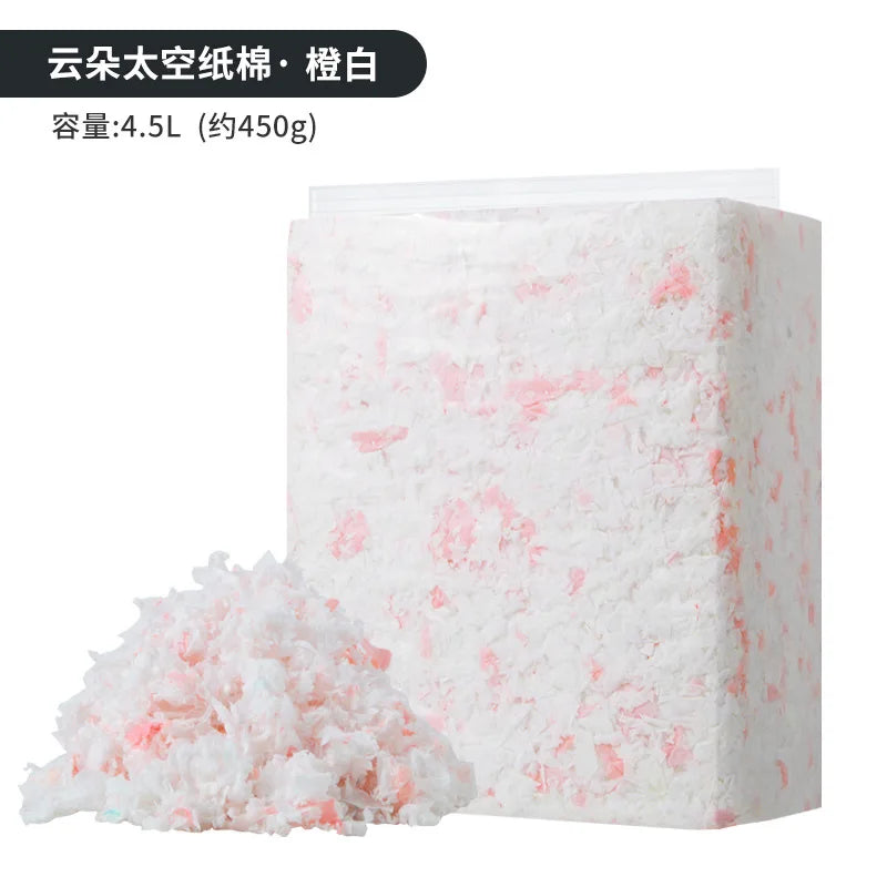 Dust-Free Paper Bedding for Hamsters, Natural Cotton Pad Small Animal Cage Litter, Absorbent Deodorizing Pet Bedding Material