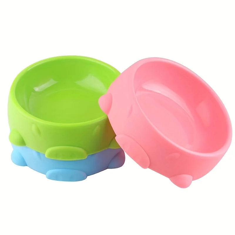 Dog Bowls for Food and Water Pet Dish with Non-Slip Base Cute Candy Color Plastic Feeder for Puppy Cat Slow Eat Bowls Easy Clean