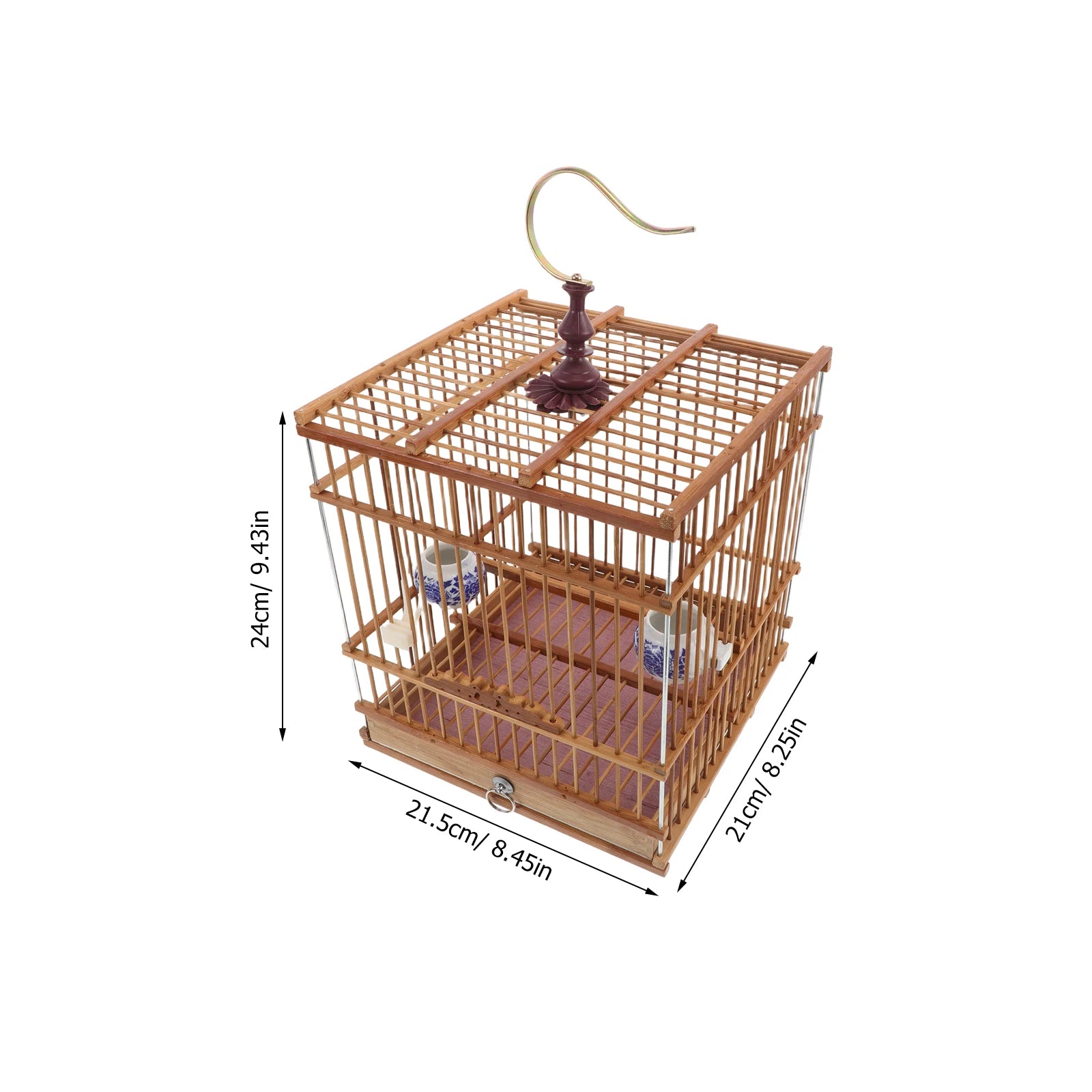 Bamboo Bird Cage for Pet Birds Songbirds Canary Small Parrots Finch Pets Birdcages