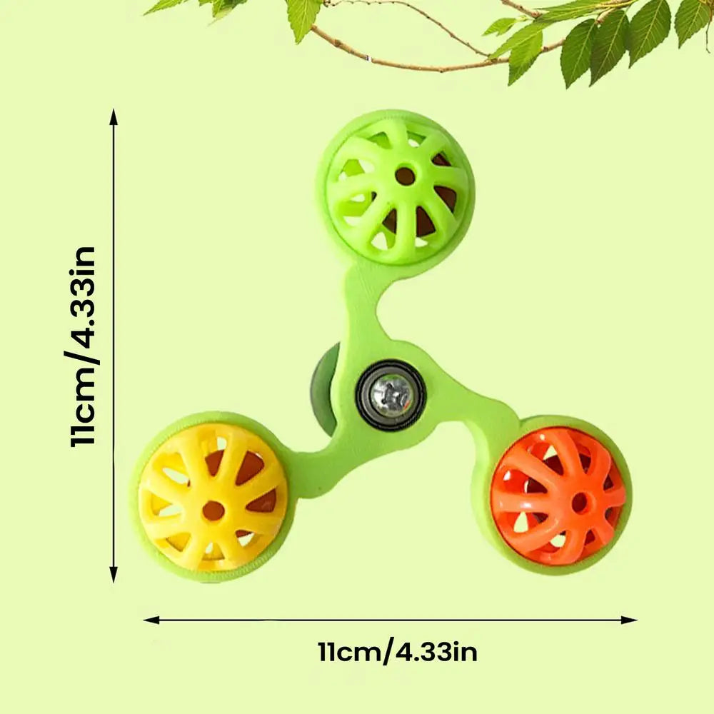 Bird Toys Fun Rotating Windmill with 3 Bells Bird Cage Toys for Parakeet Conure Cockatiel Lovebird Enrichment Play Chewing