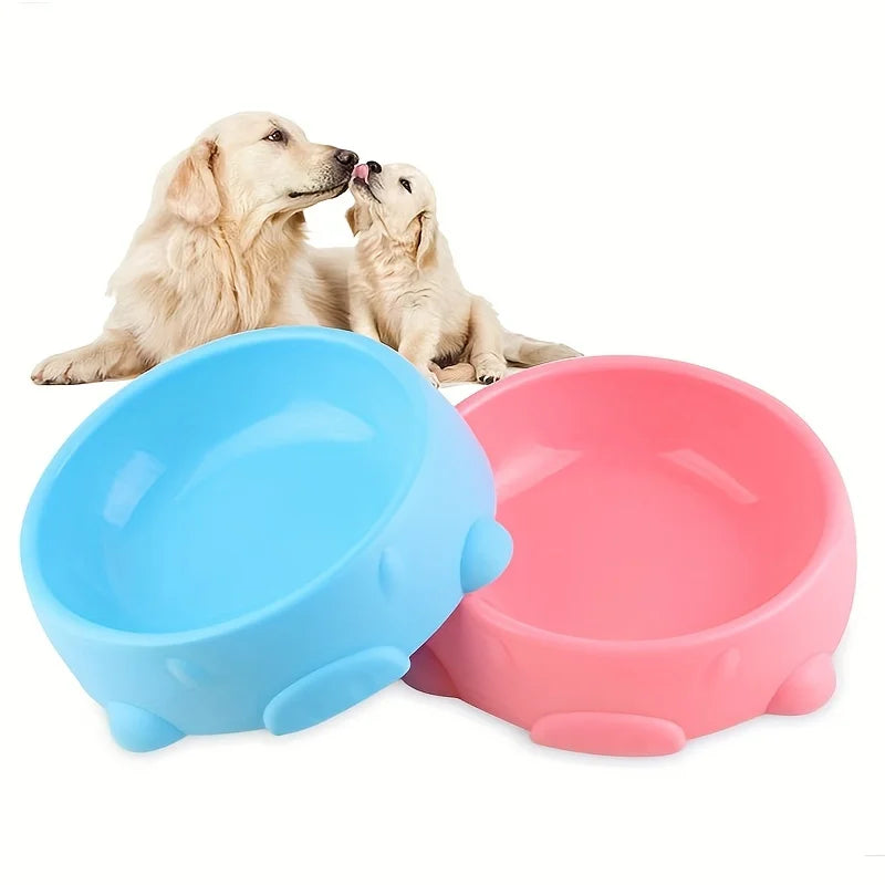 Dog Bowls for Food and Water Pet Dish with Non-Slip Base Cute Candy Color Plastic Feeder for Puppy Cat Slow Eat Bowls Easy Clean