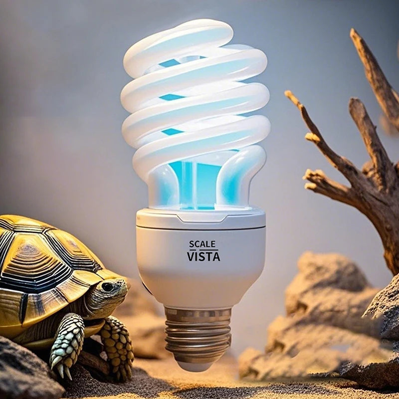 Reptile Heating Lamp with 13/26W UV Rays, 5.0 10.0 UVB, Suited for Various Pet Turtles, Lizards & Snakes