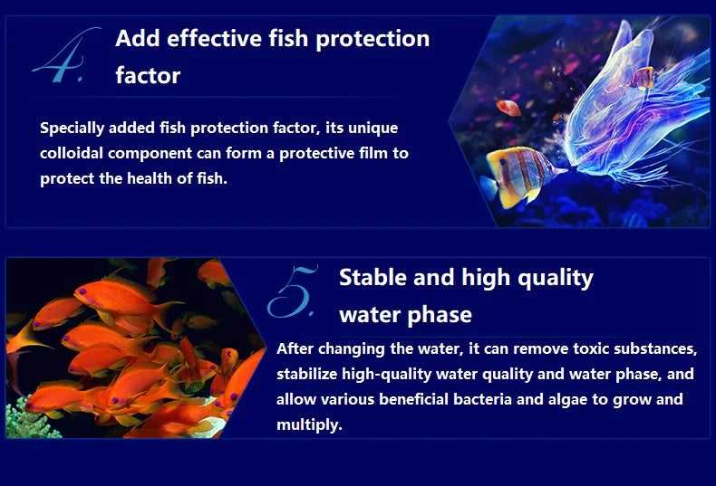 Fish Tank Water Purifier, Tropical Ornamental Fish, Chlorine Removal, Fishbowl, Change Water Stabilizer, 260ml