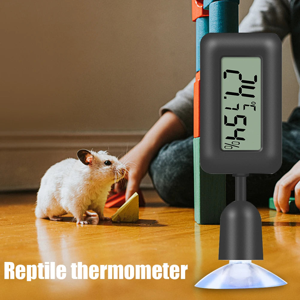 Reptile Thermometer Thermometer Hygrometer with Suction Cup Digital Aquarium Hygro-Therm Reptier Accessoires for Pets