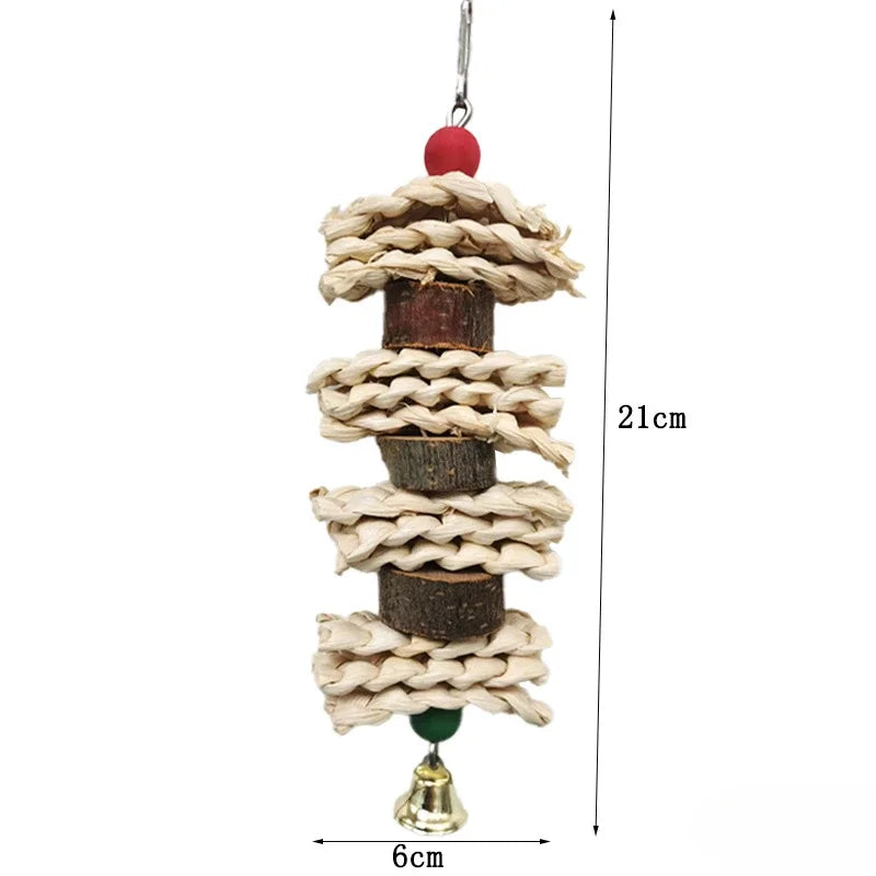для попугаев Bird Toys Chewing Toy Parrot Bite Toys Corn Husks Color Wood Beads Entertainment Toys for Parrots Birds