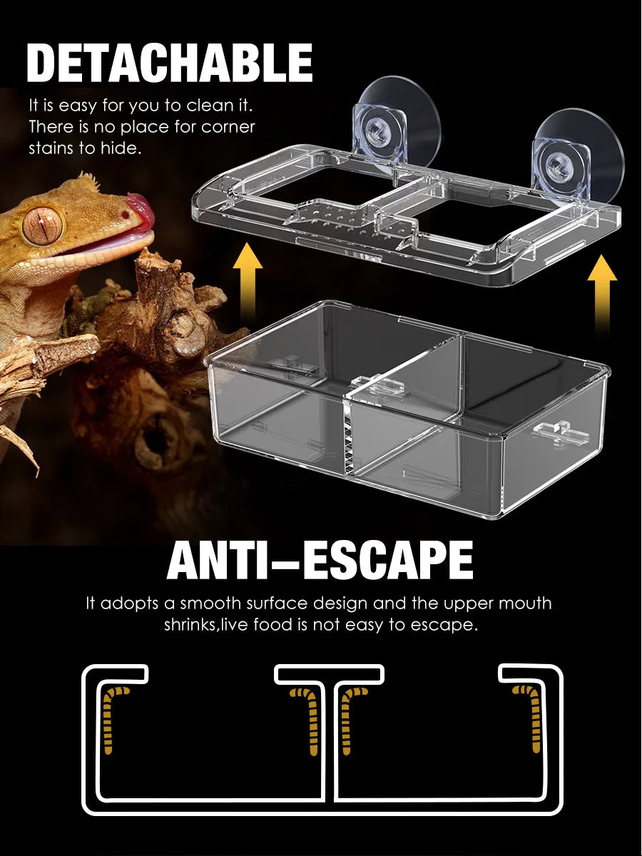 Reptile Water Food Bowl Worm Dish Ceramic Pet Bowls Anti-Escape Mini Reptile Mealworms Bowl for Lizard Bearded Dragon