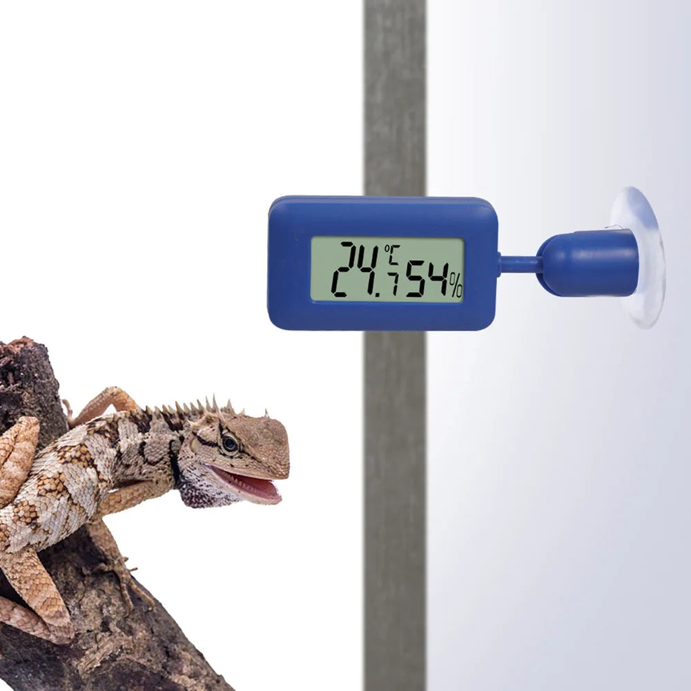 Reptile Thermometer Thermometer Hygrometer with Suction Cup Digital Aquarium Hygro-Therm Reptier Accessoires for Pets