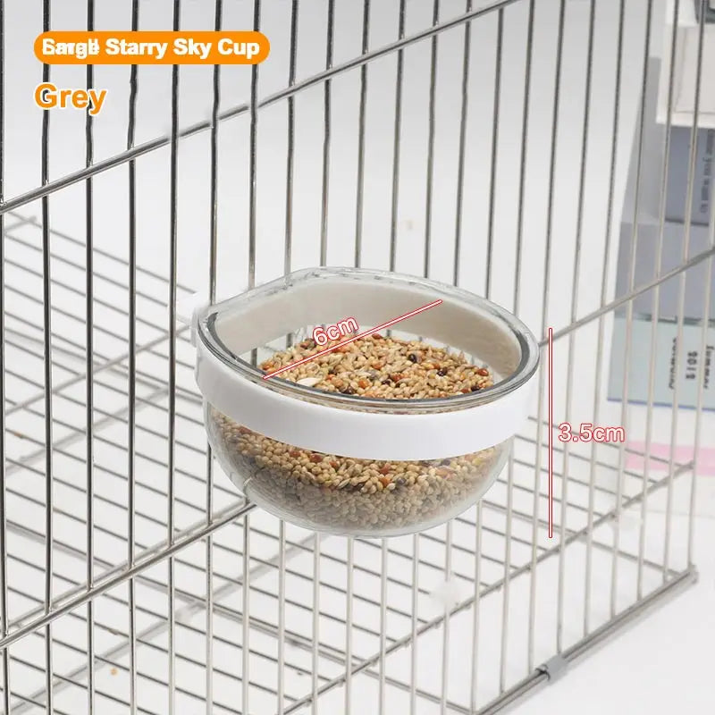 Bird Feeding Bowl Detachable Transparent Plastics Bowl Food Cup For Cage Convenient Hanging Parrots Water Feeder Pet Supplies