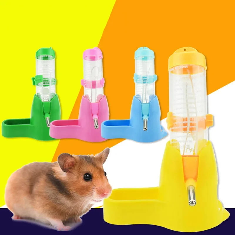 Hamster Drinker Water Bottle with Holder for Small Animal Pet Plastic Drinking Bottles Water Bottles Drinking Head Pipe Fountain