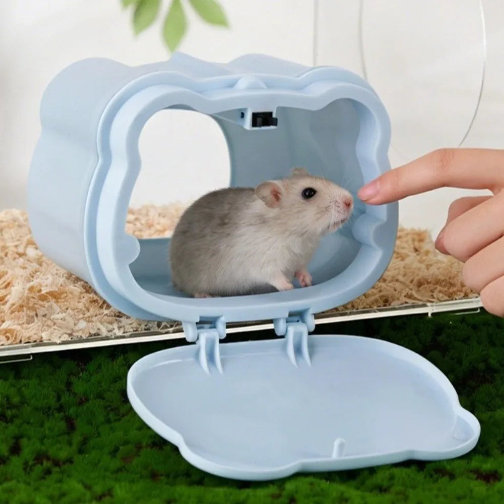 Cartoon Magnetic Hamster Cage Breathable Detachable Small Pet Habitat Plastic Semi-closed Hamsters Hide Cave Interactive