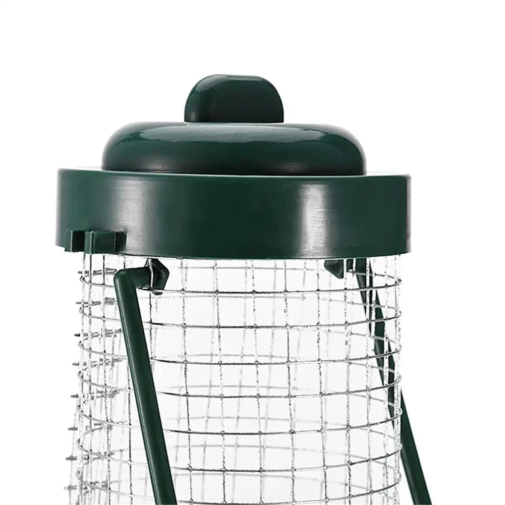 Pet Bird Hanging Feeders Outdoor Pet Parrot Seeds Food Feeder Wild Bird Grid Food Dispensers Yard Garden Bird Feeding Device