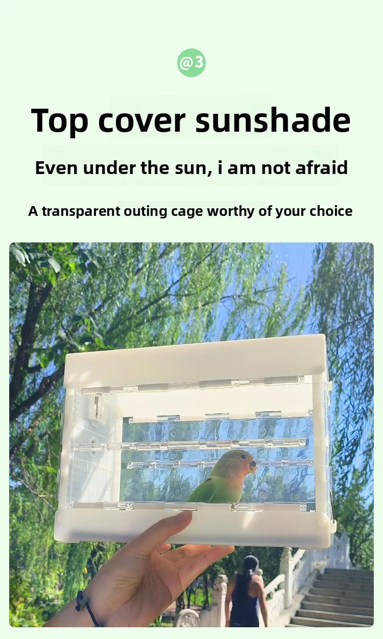 Portable Parrot Travel Cage Small Bird Cage for Budgies Lovebirds Foldable Carrier Outdoor