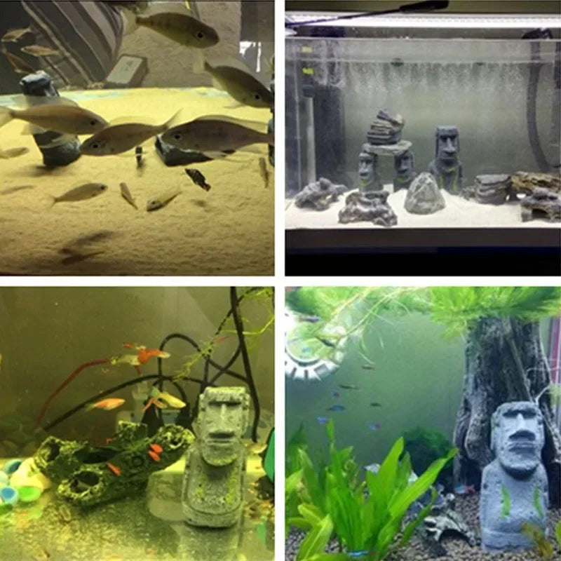 Resin Aquarium Decoration Fish Tank Ancient Antique Roman Statue Ornament Acuario Rocks for Aquarium Fish Decor Reptile Box