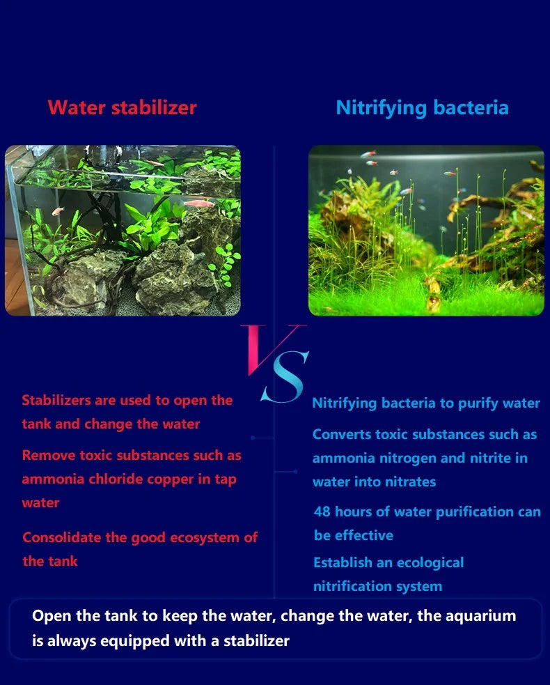Fish Tank Water Purifier, Tropical Ornamental Fish, Chlorine Removal, Fishbowl, Change Water Stabilizer, 260ml