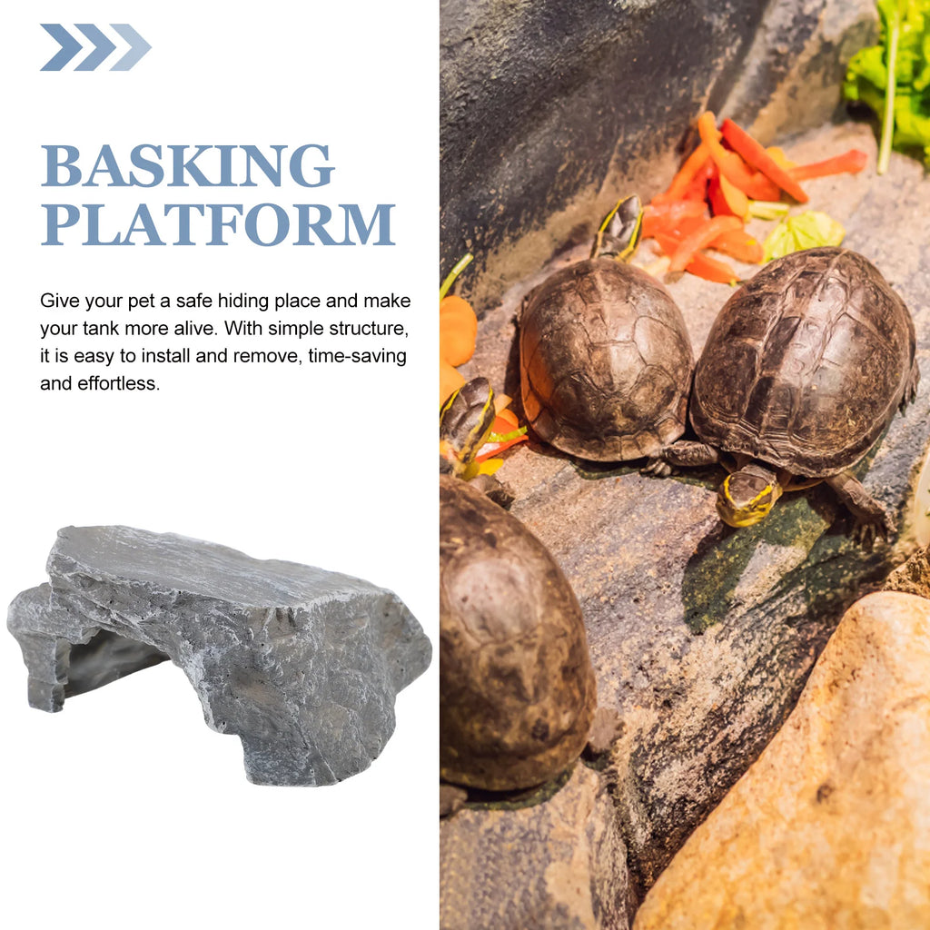 Natural Reptile Cave Small Terrarium Decor Realistic Turtle Ramp Basking Platform Reptile Accessory Basking Platform