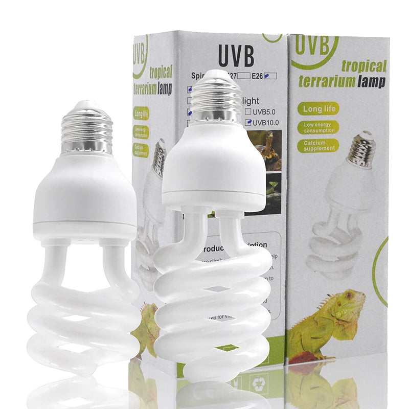 Reptile Heating Lamp with 13/26W UV Rays, 5.0 10.0 UVB, Suited for Various Pet Turtles, Lizards & Snakes