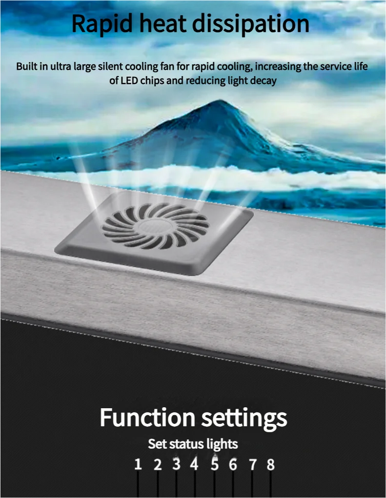 Fish Tank Light Full Spectrum Smart LED Aquarium Lighting Silent Cooling Fan Fish Tank Clamp Light