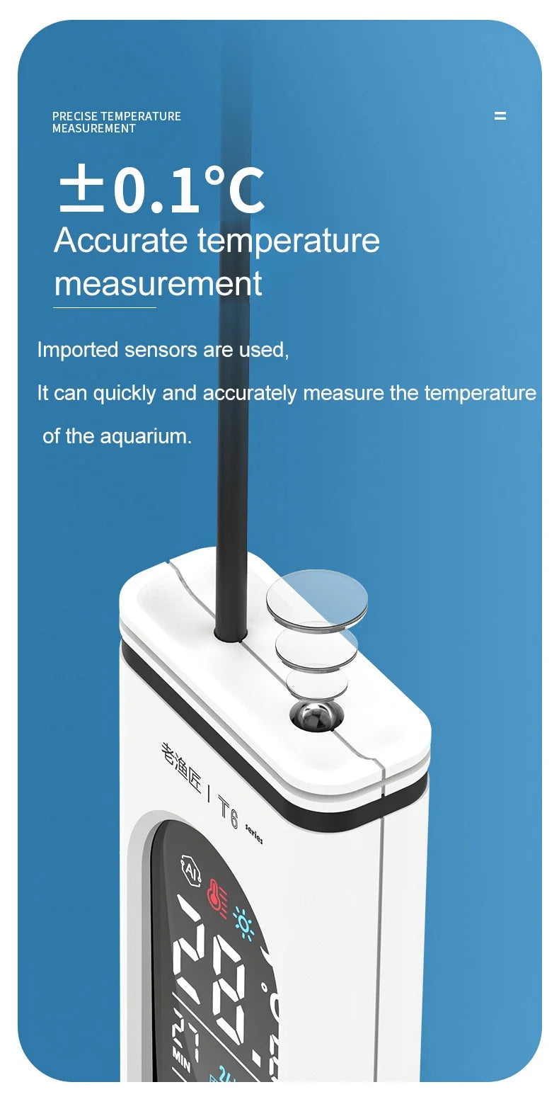 Fish Tank Electronic Thermometer High-precision Digital Display Aquarium Temperature Measuring Water Temperature Inside The Tank