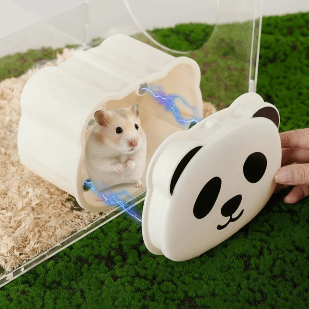 Cartoon Magnetic Hamster Cage Breathable Detachable Small Pet Habitat Plastic Semi-closed Hamsters Hide Cave Interactive