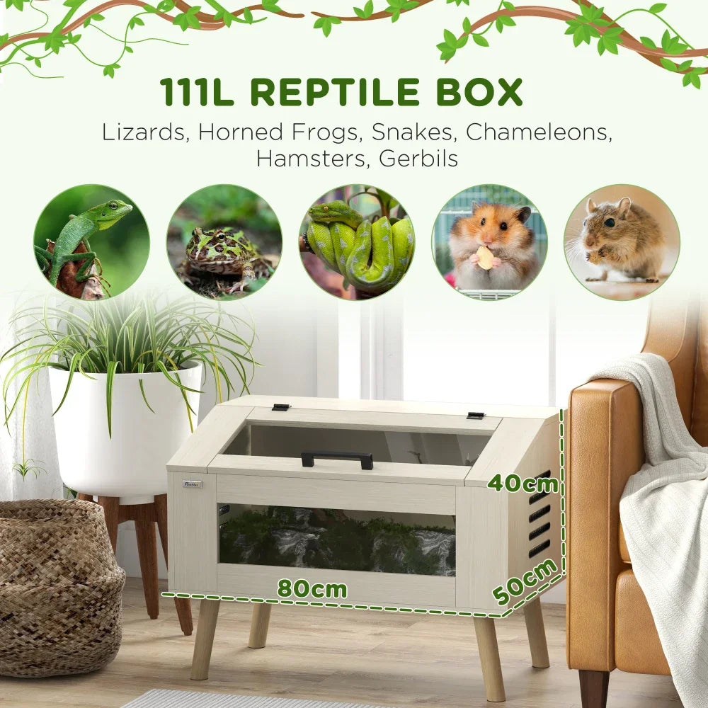 Reptile Terrarium 29 Gallon Top Opening Reptile Tank , For Snakes Lizard Chameleons Hamsters Gerbils, 31.5" X 20" X 24"