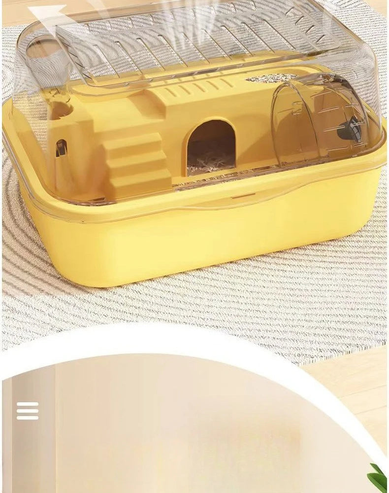 Hamster Cage Chewproof Large Hamster Accessories Cages and Habitats Openable Top with Acrylic Sheets Solid Built