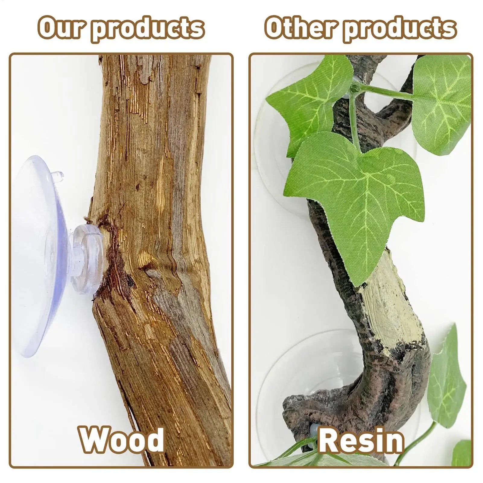 Reptile Climbing Corner Stick Non-slip Reptile Branches Terrarium Branches Reptile Decor Wooden Tree Trunk Ornament Habitat Deco