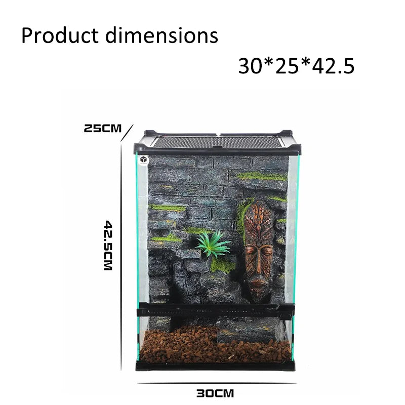 Reptile Terrarium All-in-one Landscape Tank Rainforest Reptile Tank Glass Eco Aquarium Box For Geckos Lizards Turtles Scorpions