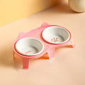 Ceramic Cat Bowl Double Bowl - Elevated Slanted Pet Food Water Bowls, High-Quality Kitten Feeding Drinking Bowls, Pet Supplies