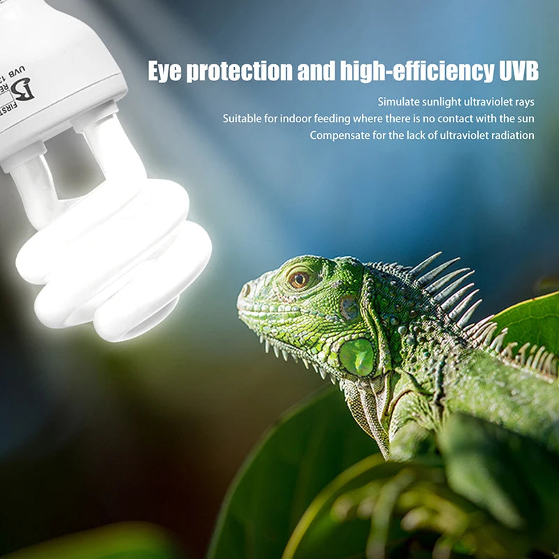 Reptile Heating Lamp with 13/26W UV Rays, 5.0 10.0 UVB, Suited for Various Pet Turtles, Lizards & Snakes