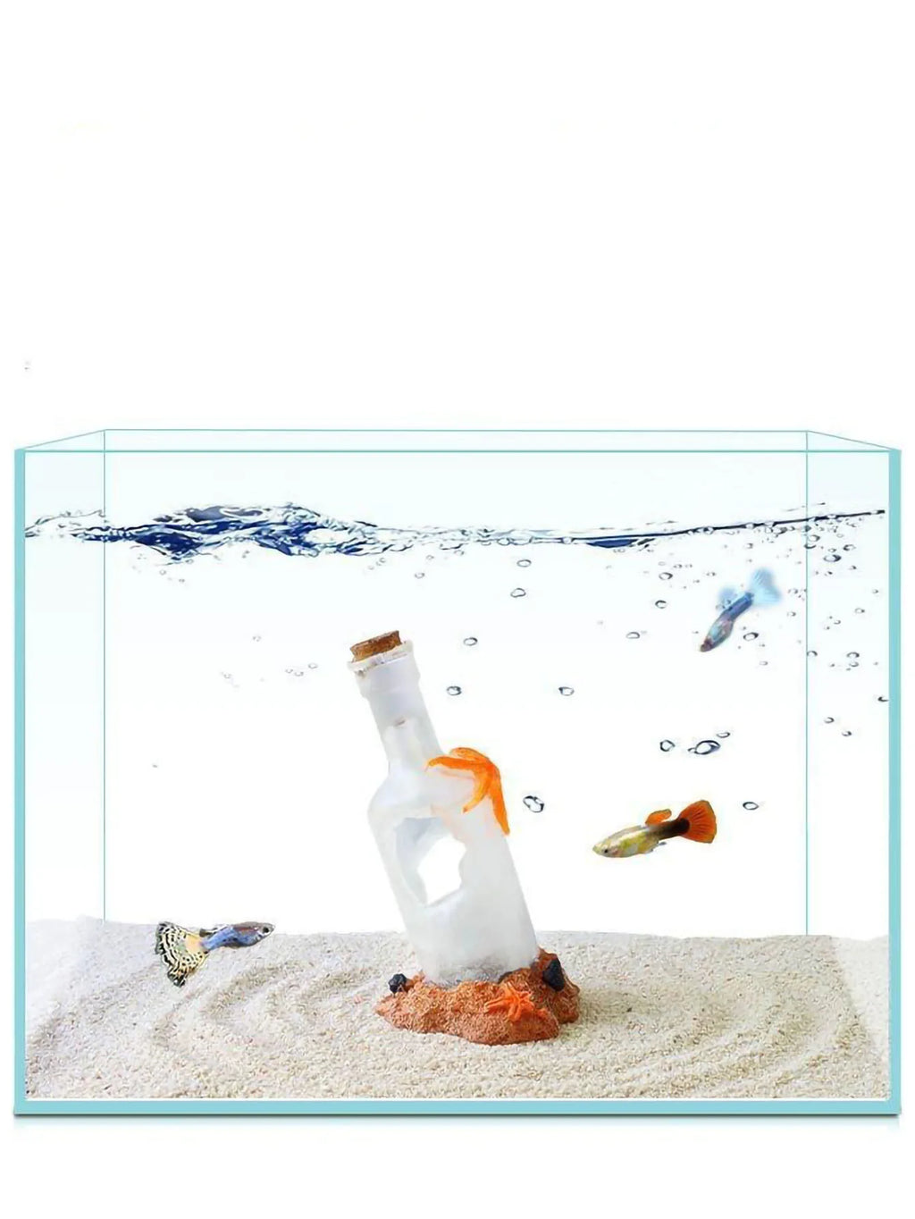 1pc-Fish Tank Decorations - Fish Tank Landscape Decorations with Drifting Bottle Design, Suitable for Aquatic Environments