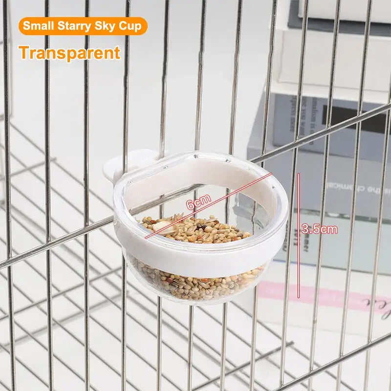 Bird Feeding Bowl Detachable Transparent Plastics Bowl Food Cup For Cage Convenient Hanging Parrots Water Feeder Pet Supplies