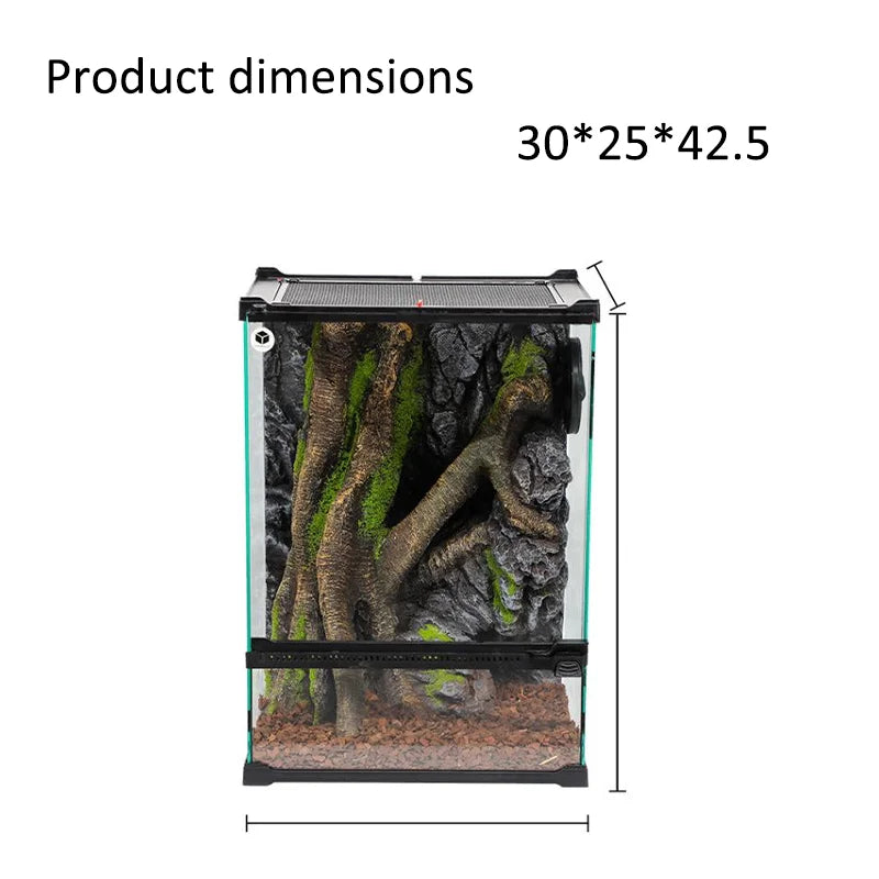 Reptile Terrarium All-in-one Landscape Tank Rainforest Reptile Tank Glass Eco Aquarium Box For Geckos Lizards Turtles Scorpions