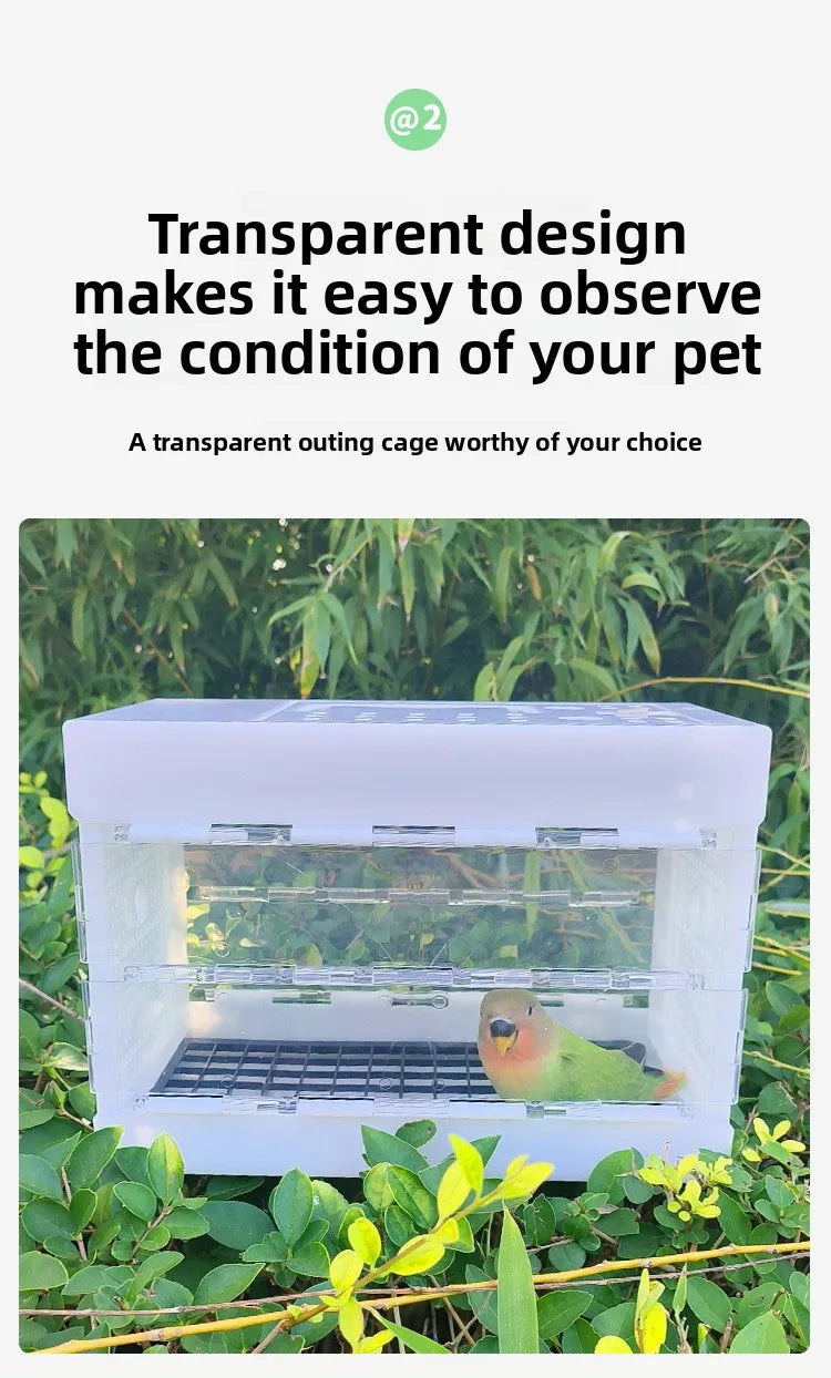 Portable Parrot Travel Cage Small Bird Cage for Budgies Lovebirds Foldable Carrier Outdoor