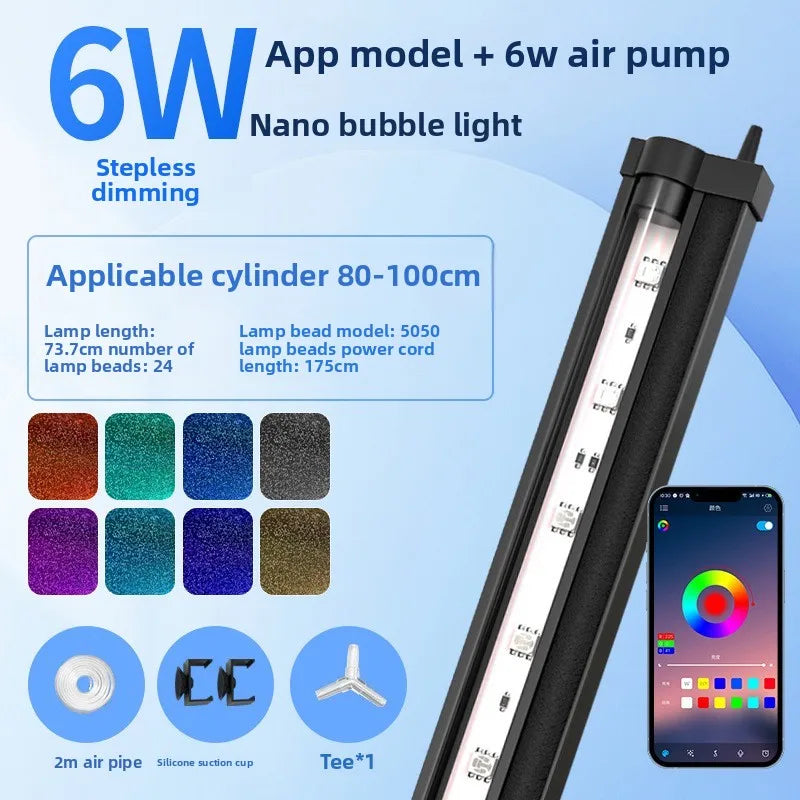 Fish tank Lighting LED waterproof light Color-changing bubble strip with special ornamental colorful lights for oxygenation