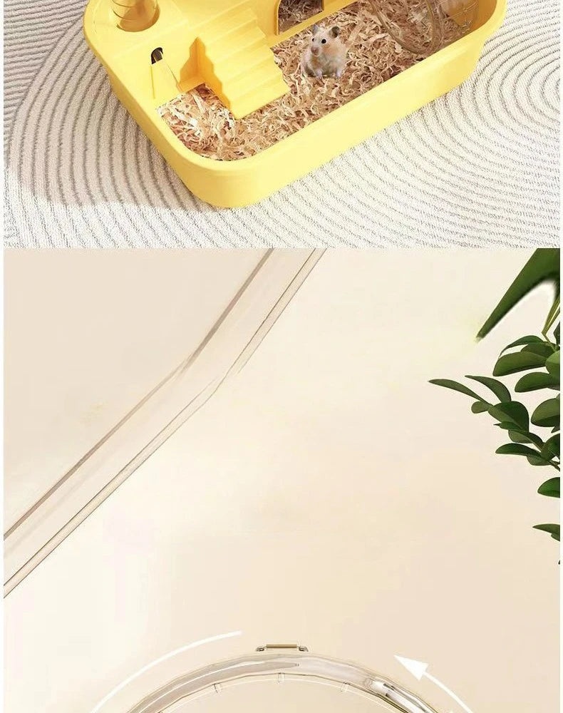 Hamster Cage Chewproof Large Hamster Accessories Cages and Habitats Openable Top with Acrylic Sheets Solid Built