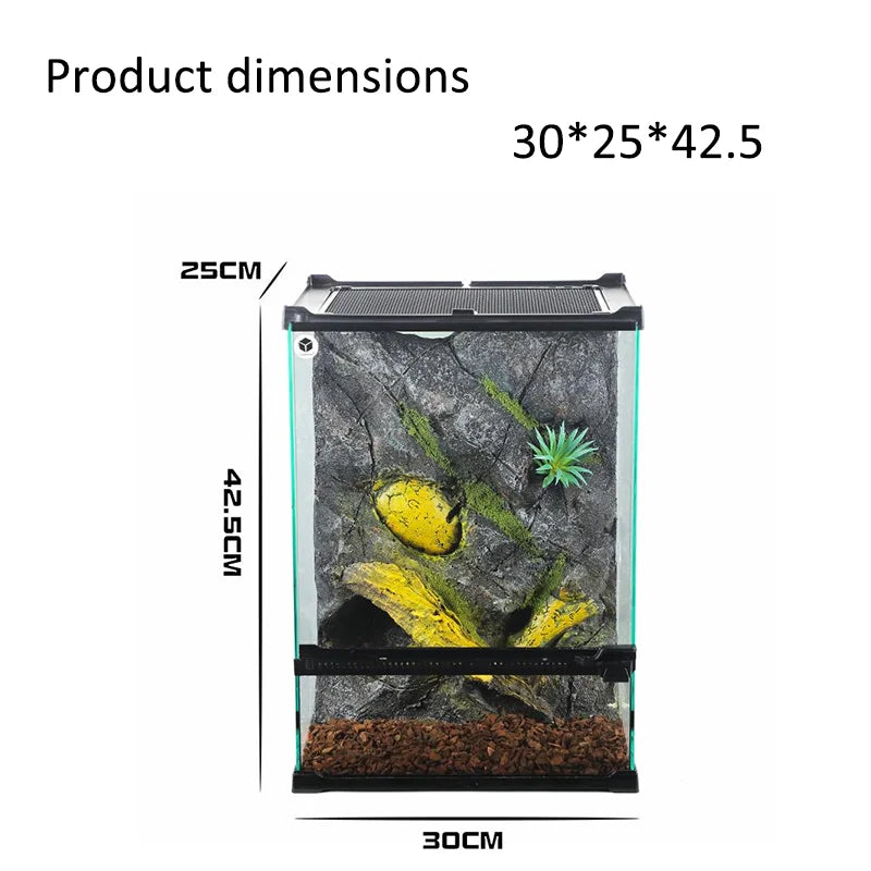 Reptile Terrarium All-in-one Landscape Tank Rainforest Reptile Tank Glass Eco Aquarium Box For Geckos Lizards Turtles Scorpions