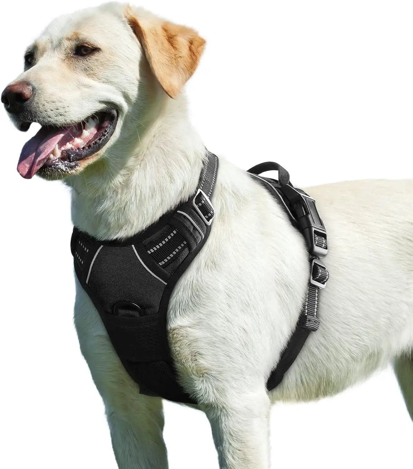 Dog Harness for Large Dogs No Pull Pet Harness with Soft Padded Handle Adjustable Reflective Vest with 2 Leash Clips