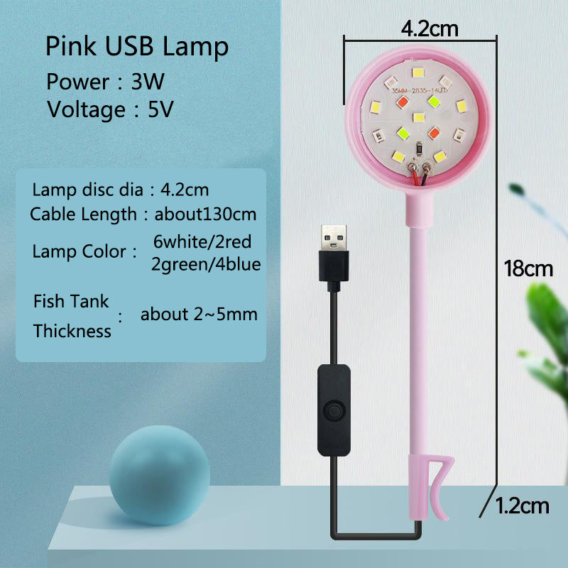 3W 5V USB Aquarium Light LED Waterproof Fish Tank Lighting Underwater Fish Lamp Aquariums Decor Plant Lamp Mini fish tank light