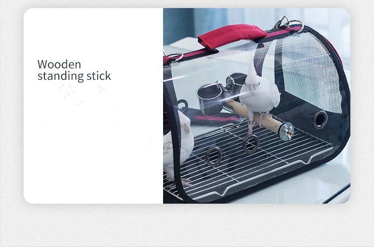 Bird Transport Cage Bird Travel Carrier with Perch Breathable Space Parrot Go Out Backpack Multi-functional Bird bag Outdoor