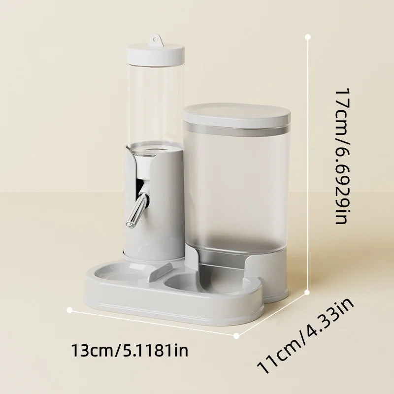 Hamster Water Dispenser Hamster Water Bottle Pet Auto Dispenser with Base No Drip Drinking Waterer with Food Feeding Bowl