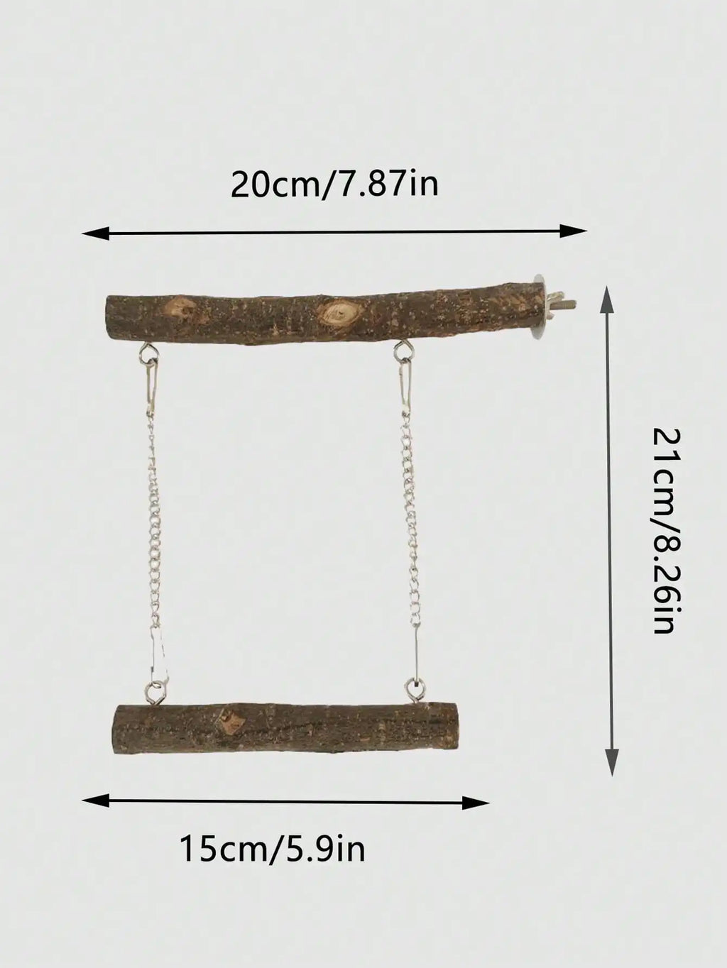 Bird Swing, Parrot Perch Stand Natural Wood Stand Parrot Cage Toys for Parakeet Cockatoo Budgie Lovebirds Cockatiel Small Animal