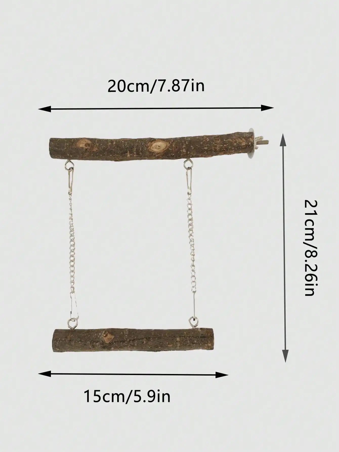 Bird Swing, Parrot Perch Stand Natural Wood Stand Parrot Cage Toys for Parakeet Cockatoo Budgie Lovebirds Cockatiel Small Animal