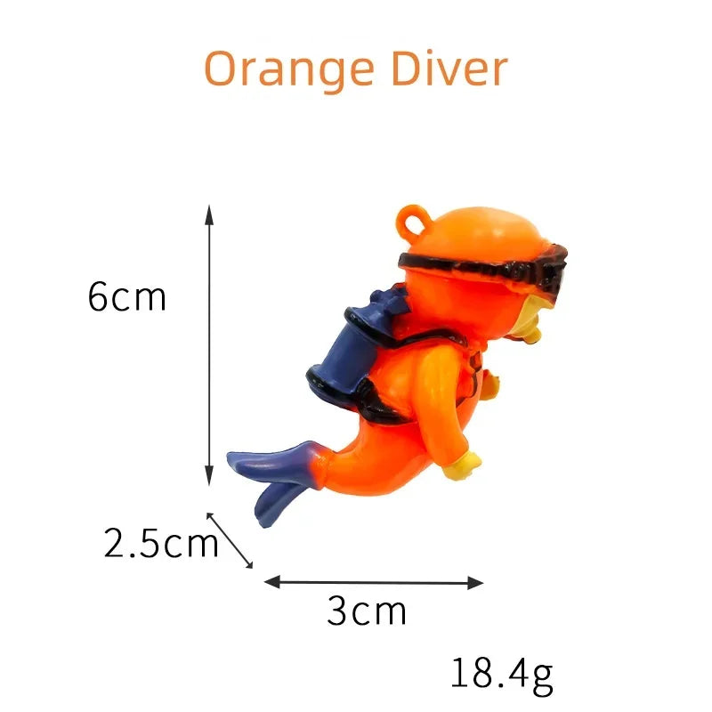 Fish Tank Diver Ornaments Landscape Decoration Aquarium Gifts Popular Floating, Hayao Miyazaki Blue Fatty with Ball and Line