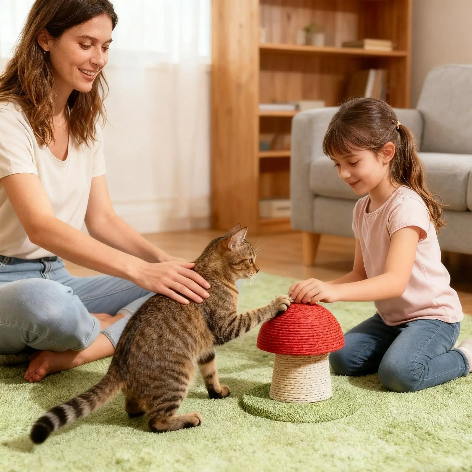 Scratching Post for Cats Sisal Mushroom Modern Tall Scratching Post for Cats for Kitten Exercise Mental Stimulation Physical